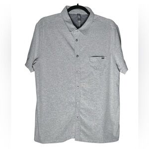 Vuori Ace Short Sleeve Button Down Shirt Mens size Large Gray Pocket NWOT